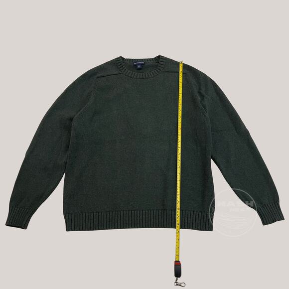 Lands’ End Japan Cotton Sweater XL | Dark Green Crewneck Quality Knit Gift Ready - Picture 6 of 8